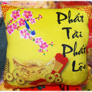 Gối thư pháp vàng - Phát Tài Phát Lộc