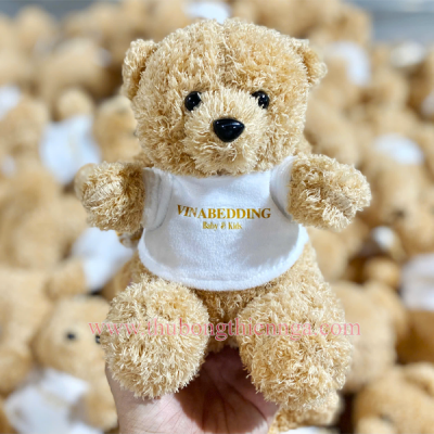 GẤU BÔNG TEDDY LÔNG MÌ THÊU LOGO