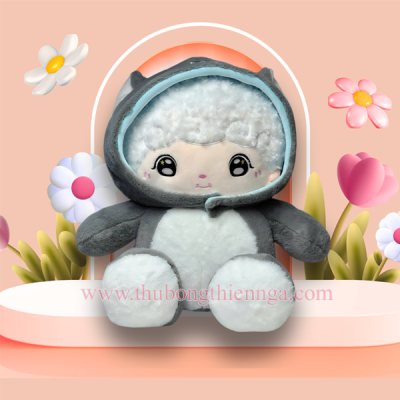 GẤU BÔNG DOLL TÓC XOĂN COSPLAY NÓN CHÓ HUSKY