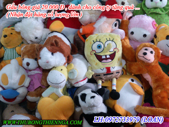 Gấu bông giá rẻ bán shop chỉ 20.000 Đ tại Tp.hcm